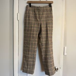 J.Crew Moon Glen Plaid Wool Pull-On Straight Leg Pants 28"W FA21 English Wool